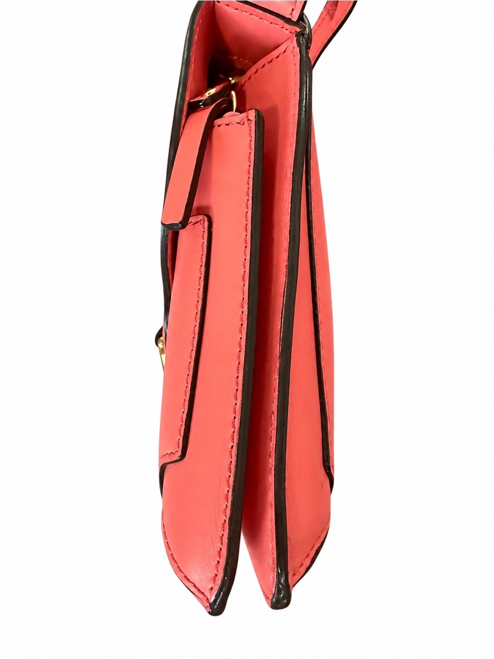Kate Spade Sutton Gavin Coral Pink Leather Y2K Crossbody Shoulder Bag w/ Dustbag - Picture 5 of 10